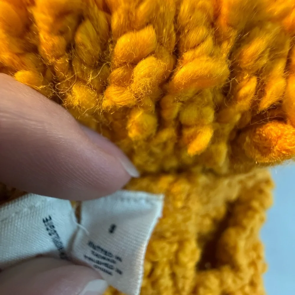 Anthropologie Moth Mustard Yellow Mock Turtleneck Boucle Sweater Cozy